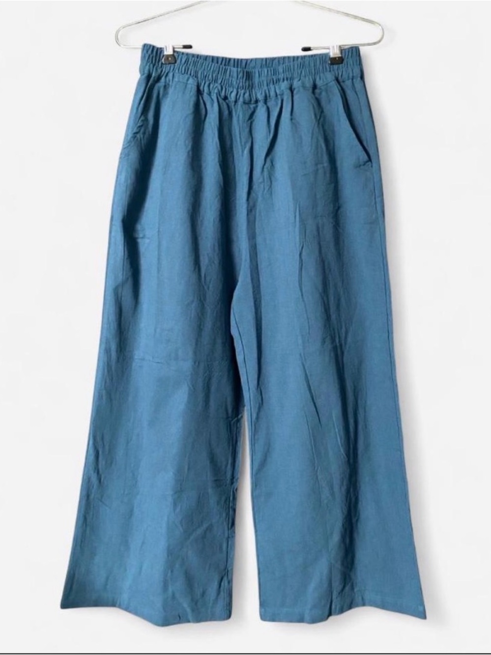 Women’s Wide-Leg Elastic-Waist Pants - Blue